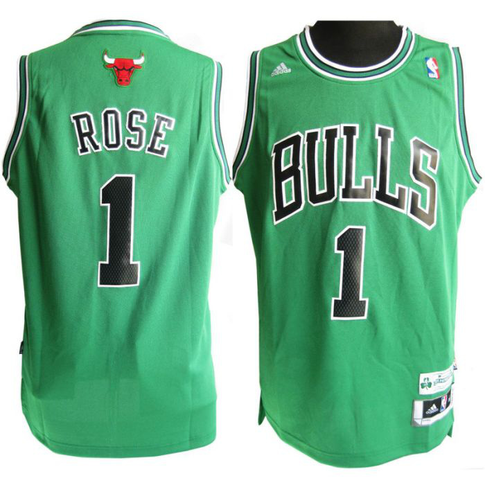  NBA Chicago Bulls 1 Derrick Rose Green Swingman Jersey